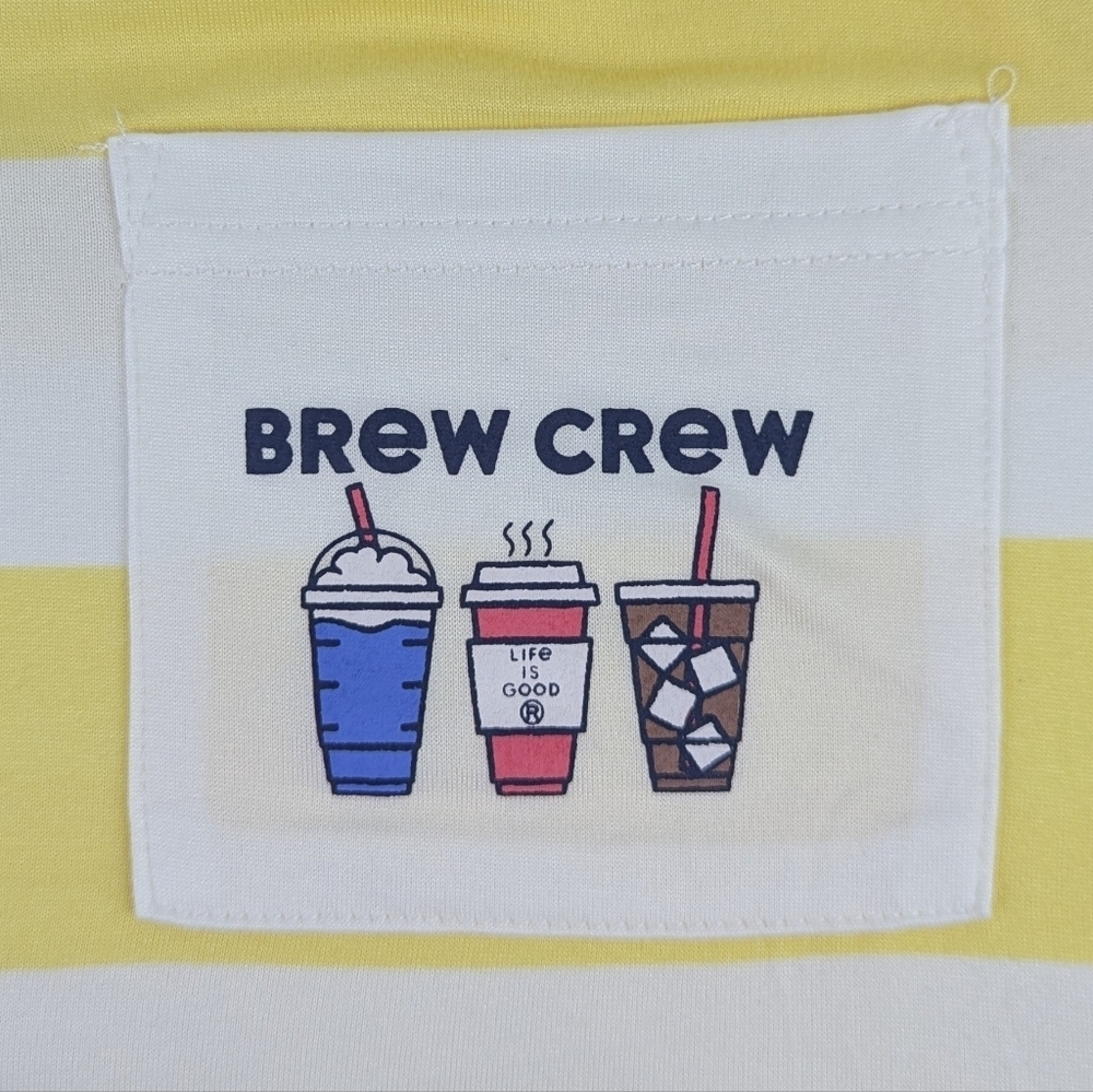Life Is Good Brew Crew Coffee PJ Set Button Front Short Sleeve Top Shorts M NWT - Picture 10 of 10
